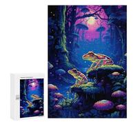 300 PCS Puzzles for Teenagerss Psychodelic Frog Pixel Art Puzzle for Adults Fun Games Staycation Kill Time Help The Brain Exercise 300 PCS