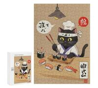 `300 PCS Puzzles for Teenagerss Sushi Cat Puzzles for Adults Family Games Difficult Challenge Help The Brain Exercise 300 PCS