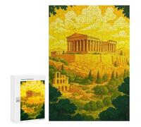 `300 PCS Puzzles for Teenagerss The Parthenon at The Golden Hour Puzzles for Adults Family Games Difficult Challenge Help The Brain Exercise 300 PCS