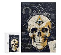 300 PCS Puzzles for Teenagerss Third Eye Skull Journal Puzzle for Adults Fun Games Staycation Kill Time Help The Brain Exercise 300 PCS