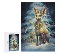 300 PCS Puzzles for Teenagerss Tiny Reindeer Christmas Puzzle for Adults Fun Games Staycation Kill Time Help The Brain Exercise 300 PCS