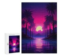 300 PCS Puzzles for Teenagerss Tropical Neon Dreams Puzzle for Adults Fun Games Staycation Kill Time Help The Brain Exercise 300 PCS