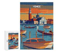 `300 PCS Puzzles for Teenagerss Venice at Dusk Puzzles for Adults Family Games Difficult Challenge Help The Brain Exercise 300 PCS