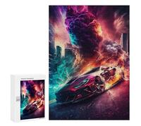 300 PCS Puzzles for Teenagerss Vibrant Hurricane Car Puzzle for Adults Fun Games Staycation Kill Time Help The Brain Exercise 300 PCS