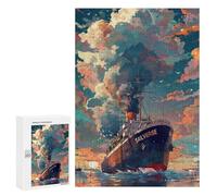 300 PCS Puzzles Für Erwachsene Vivid Sunset Sailboat Scene Puzzles Für Erwachsene - Stressabbau, Anspruchsvoll Und Herausfordernd, Familienspaß & Spieleabend 300 PCS