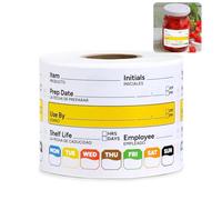 300 Pcs Restaurant Quality Shelf Life Food Rotation Labels, 2” x 3” Self-Adhesive Removable Freezer Food Labels Stickers, Perfect for Reusable Containers, Easy to Remove, Food Safety Date Sticker