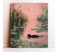 300 pcs Retro Adult Puzzle Black Cat Swimming in The Pond Colorful Cultural Challenge Art Puzzle Holiday Christmas New Year Decoration