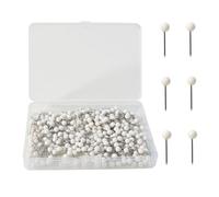 300 Pcs Round Head Tacks, 1/8 Inch Map Push Pins, White Drawing Pins, Steel Points Map Push Pins, Round Head Map Tacks Push Pins, With Storage Box, for Cork Notice Board, Bulletin Boards