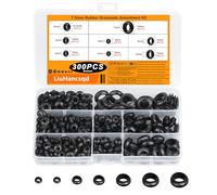 300 Pcs Rubber Grommets Kit, Electrical Cable Holes Grommets, Black Blanking Grommet, 7 Sizes Rubber Hole Plugs, Conductor Wiring Gasket Ring Grommet Assortment Kit for Protecting Wire Cable Plugs