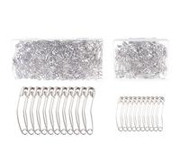 300 Pcs Safety Pins Kit Curved Quilting & Basting Pins, Rust Resistant Steel, curved safety pins quilting, 28mm & 38mm
