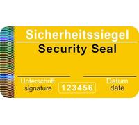 300 pcs - Security Seal with Serial Number - 48x25mm Yellow, writable, Tamper Proof - self-Adhesive Security Labels, Quality & Safety Seals, Antifake & Authenticity Sticker, Atairs