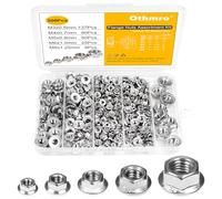 300 Pcs Serrated Flange Hex Nuts Kit, M3 M4 M5 M6 M8 Serrated Flange Hex Nuts, Hexagon Flange Nuts, Flanged Lock Nuts, Stainless Steel Serrated Nut, Metric, Fully Thread Replacement Nut