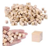 300 Pcs Small Wooden Cubes, 1cm Wood Square Blocks Natural for Crafting, Natural Square Wooden Blocks, Educational Wood Craft Cubes for Arts and Crafts Puzzle Making and DIY Projects Home Decor