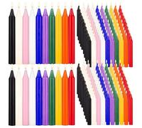 300 pcs Spells Chime Candles, Unscented Assorted Colors Mini Taper Candles | 4" Tall x 1/2" Diameter, Chime Ritual Spell Taper Candle for Witchcraft, Wiccan Altar, Prayer, Meditation, Party, Decor