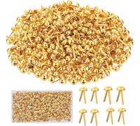 300 Pcs Split Pins, 8 x16mm Metal Paper Fasteners Mini Brads, Paper Fasteners Split Pins, Gold Round Scrapbooking Brads with Storage Box, Butterfly Pin for DIY Paper Crafts Scrapbooking
