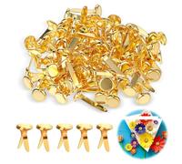 300 Pcs Split Pins, Metal Paper Fasteners Mini Brads, 8x19mm Round Scrapbooking Brads Split Pins, Mini Brass Brads DIY Split Pins for Crafts Scrapbooks Cards Photo Walls