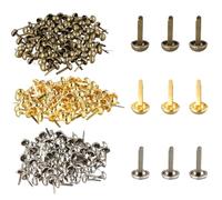 300 Pcs Split Pins, Metal Paper Fasteners Mini Brads, Paper Fasteners Split Pins, Round Head Clips, for Paper Craft, DIY Stamping, Scrapbooking, Office Household Supplies (Gold, Silver, Bronze)