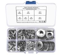 300 Pcs Stainless Steel Washers, M3 M4 M5 M6 M8 M10 M12 Wave Spring Locking Washers Assortment Set, Curved Crinkle Spacers
