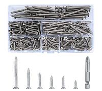 300 Pcs Stainless Steel Wood Screws, Cross Drive Flat Head Screws Assortment Kit, Self Tapping Drywall Countersunk for Woodworking DIY - M3.5/M4.2/M4.8, 13mm/19mm/32mm/25mm/50mm