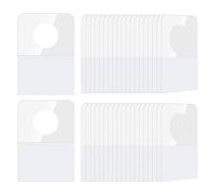 300 Pcs Sticky Tabs 1-1/2 x 1" / 38 x 26 mm Hang Tabs Round Hole Self Adhesive Hanging Tags for Retail for Products Clear Plastic Sticky Hanging Tab for Display Sales Items Handicrafts Jewelry