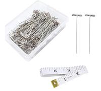 300 Pcs T-Pins, Stainless steel T-Pins, Wig T Pin for Dressmaking, Blocking Knitting, Modelling and DIY Crafts, Wig Making(27mm)