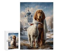 300 PCS Teenager Pieces Jigsaw Puzzle Winter Scene with Sheep And Dog-1 Jigsaw Puzzles for Teenagers But Fun And Humorous Help The Brain Exercise Family Fun & Game Night 300 PCS