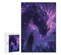 300 PCS Teenager Puzzles Dragon Vs. Hero Epic Fantasy Battle Jigsaw Puzzles for Teenagers Difficult Hard Every Piece Is Unique - Birthday Present, Gifts, 300 PCS
