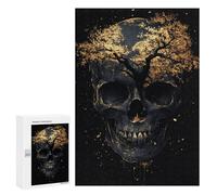 300 PCS Teenager Puzzles Golden Tree Skull Art Print Jigsaw Puzzles for Teenagers Difficult Hard Every Piece Is Unique - Birthday Present, Gifts, 300 PCS