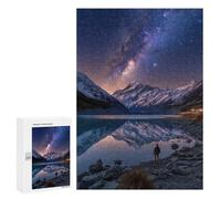 300 PCS Teenager Puzzles Milky Way Reflections in Lake Jigsaw Puzzles for Teenagers Difficult Hard Every Piece Is Unique - Birthday Present, Gifts, 300 PCS