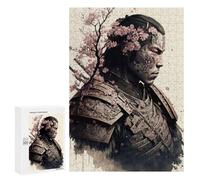 300 PCS Teenager Puzzles Samurai Warrior with Cherry Blossoms-4 Jigsaw Puzzles for Teenagers Difficult Hard Every Piece Is Unique - Birthday Present, Gifts, 300 PCS