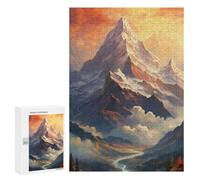 300 PCS Teenager Puzzles Snow-Capped Mountain Peaks Jigsaw Puzzles for Teenagers Difficult Hard Every Piece Is Unique - Birthday Present, Gifts, 300 PCS