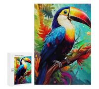 300 PCS Teenager Puzzles Toucan Bird Amazon Rainforest Jigsaw Puzzles for Teenagers Difficult Hard Every Piece Is Unique - Birthday Present, Gifts, 300 PCS