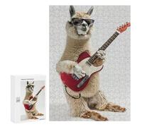 300 PCS Teenagers Pieces Jigsaw Puzzle Alpaca Guitar Teenagers Puzzles Family Games Analysis And Logic Educational Challenge 300 PCS