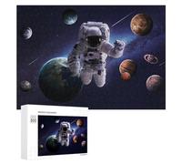300 PCS Teenagers Pieces Jigsaw Puzzle Astronaut Floating Among Planets-1 Puzzle for Adults Toy Wall Decor Perfect Decoration Challenging To Complete 300 PCS