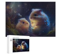 300 PCS Teenagers Pieces Jigsaw Puzzle Enchanted Hamsters A Magical Encounter Puzzle for Adults Toy Wall Decor Perfect Decoration Challenging To Complete 300 PCS