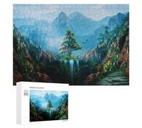 300 PCS Teenagers Pieces Jigsaw Puzzle Enchanted Mountain Paradise Puzzle for Adults Toy Wall Decor Perfect Decoration Challenging To Complete 300 PCS