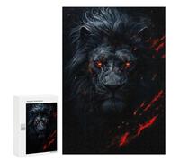 300 PCS Teenagers Pieces Jigsaw Puzzle Evil Black Lion Teenagers Puzzles Toy Wall Decor Presents for Women Gifts for Friends And Family 300 PCS