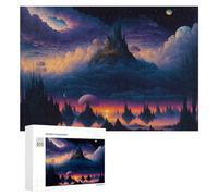 300 PCS Teenagers Pieces Jigsaw Puzzle Fantasy Cloudscape with Castle Puzzle for Adults Toy Wall Decor Perfect Decoration Challenging To Complete 300 PCS