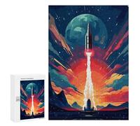 300 PCS Teenagers Pieces Jigsaw Puzzle Space Rocket Blast Off Teenagers Puzzles Toy Wall Decor Presents for Women Gifts for Friends And Family 300 PCS