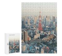 300 PCS Teenagers Pieces Jigsaw Puzzle Tokyo Tower Skyline Puzzles for Adults Family Game Stress Reliever Challenging To Complete 300 PCS