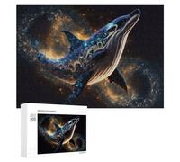 300 PCS Teenagers Pieces Jigsaw Puzzle Whale in Cosmic Whirlpool Puzzle for Adults Toy Wall Decor Perfect Decoration Challenging To Complete 300 PCS