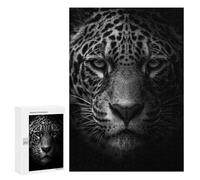 300 PCS Teenagers Puzzles African Leopard Face Black Adult Jigsaw Puzzle Hands-on Game Difficult Challenge for Is Ideal As A Gift 300 PCS