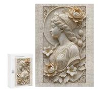 300 PCS Teenagers Puzzles Classical Woman Sculpture with Floral Accents Jigsaws for Adults Puzzle Difficult Hard Challenging To Complete Challenging Game Toys 300 PCS