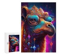 300 PCS Teenagers Puzzles Colorful Camel with Glasses Adult Jigsaw Puzzle Hands-on Game Difficult Challenge for Is Ideal As A Gift 300 PCS
