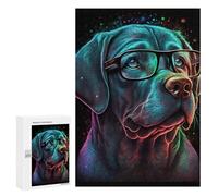 300 PCS Teenagers Puzzles Colorful Labrador Portrait Adult Jigsaw Puzzle Hands-on Game Difficult Challenge for Is Ideal As A Gift 300 PCS