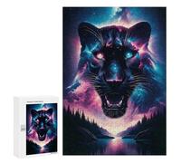 300 PCS Teenagers Puzzles Cosmic Black Panther Adult Jigsaw Puzzle Hands-on Game Difficult Challenge for Is Ideal As A Gift 300 PCS