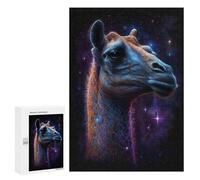 300 PCS Teenagers Puzzles Cosmic Camel Portrait-1 Adult Jigsaw Puzzle Hands-on Game Difficult Challenge for Is Ideal As A Gift 300 PCS