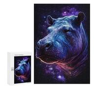 300 PCS Teenagers Puzzles Cosmic Hippo Portrait Art Print Jigsaws for Adults Puzzle Difficult Hard Challenging To Complete Challenging Game Toys 300 PCS