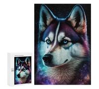 300 PCS Teenagers Puzzles Cosmic Husky Portrait-2 Jigsaws for Adults Puzzle Difficult Hard Challenging To Complete Challenging Game Toys 300 PCS