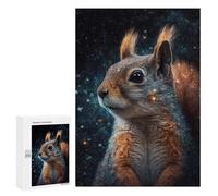 300 PCS Teenagers Puzzles Cosmic Squirrel Gazing Jigsaws for Adults Puzzle Difficult Hard Challenging To Complete Challenging Game Toys 300 PCS